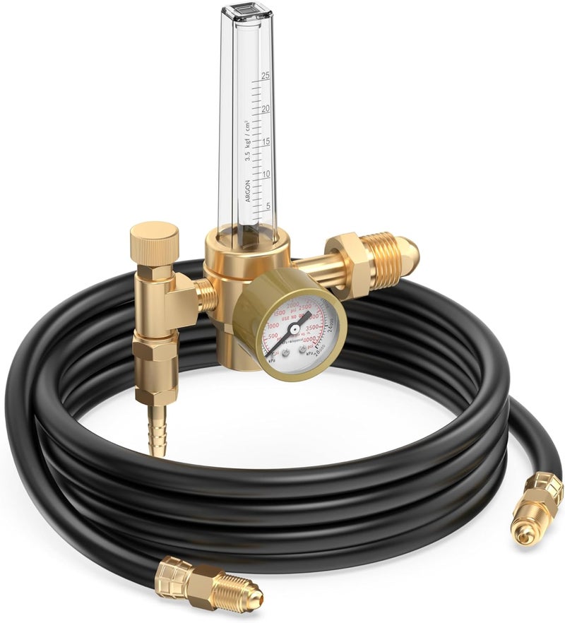 bestarc Argon CO2 Flow Meter Gas Regulator with 8.2FT Gas Hose for MIG TIG Welding - Image 1
